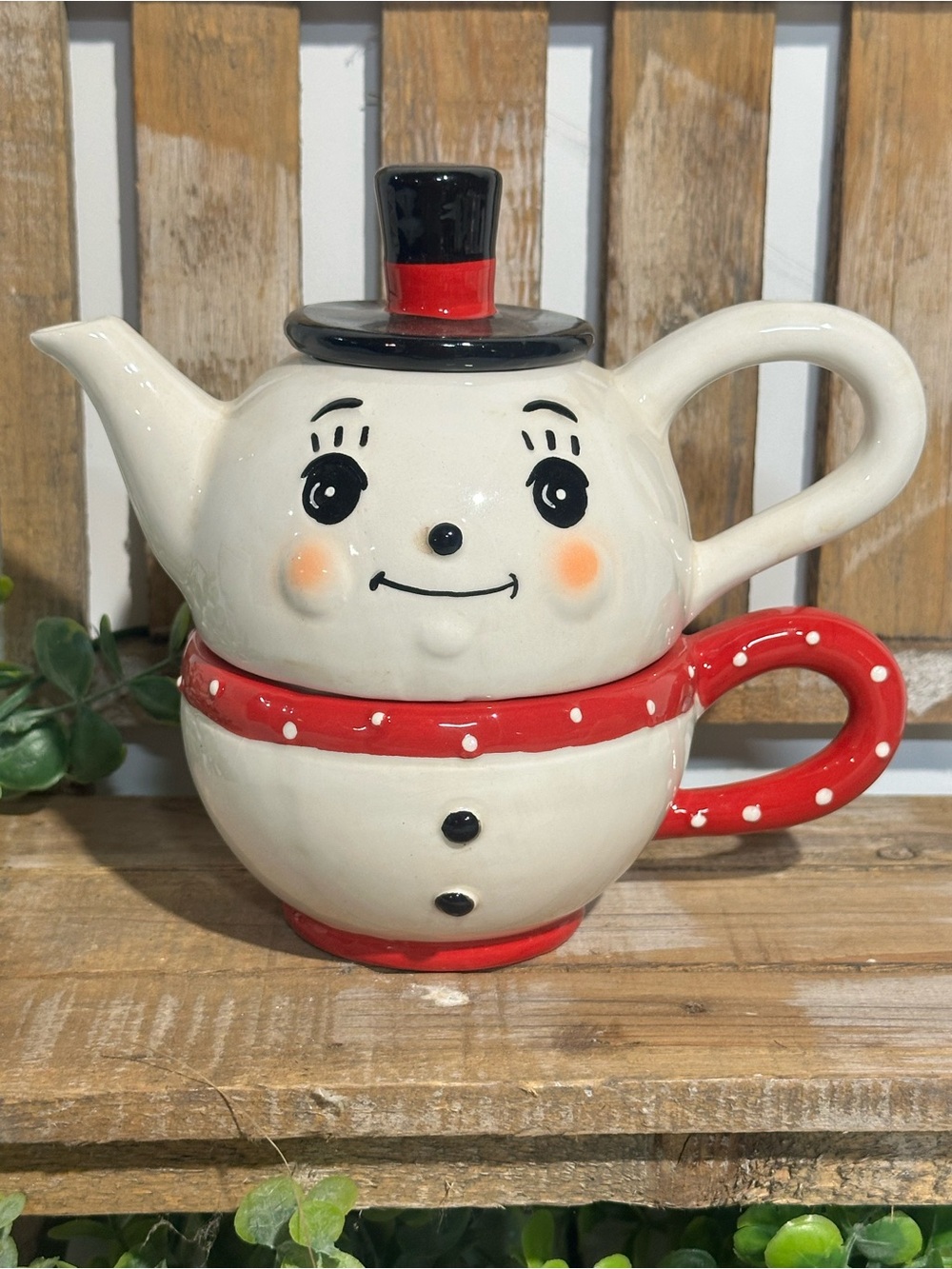 Carnival Cottage Johanna Parker Festive Retro Snowman Teapot and Mug Set